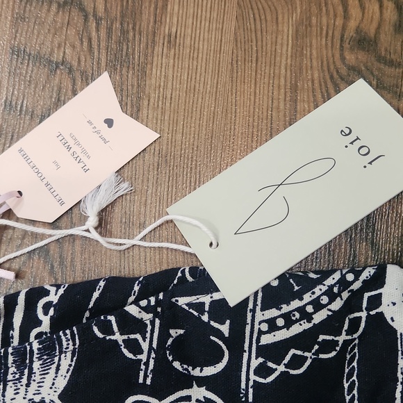 NEW Joie Linen Blend Wide Leg Nautical Coastal Beach Cropped‎ Pant Size Small - Picture 4 of 6